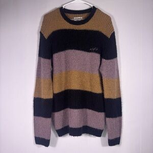 M/SF/T Mad Minds Chunky Multicolor Striped Crewneck Sweater Size Medium